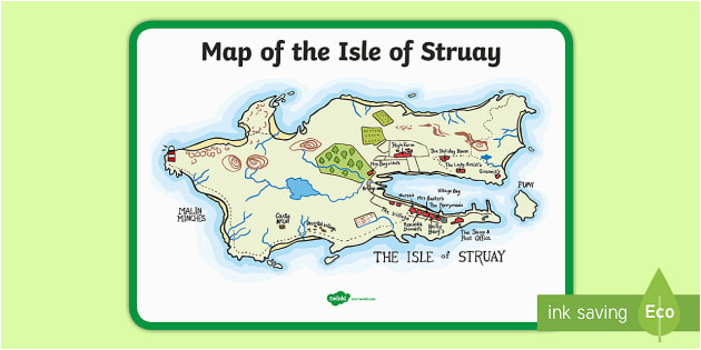 map of the isle of struay large display poster to support teaching