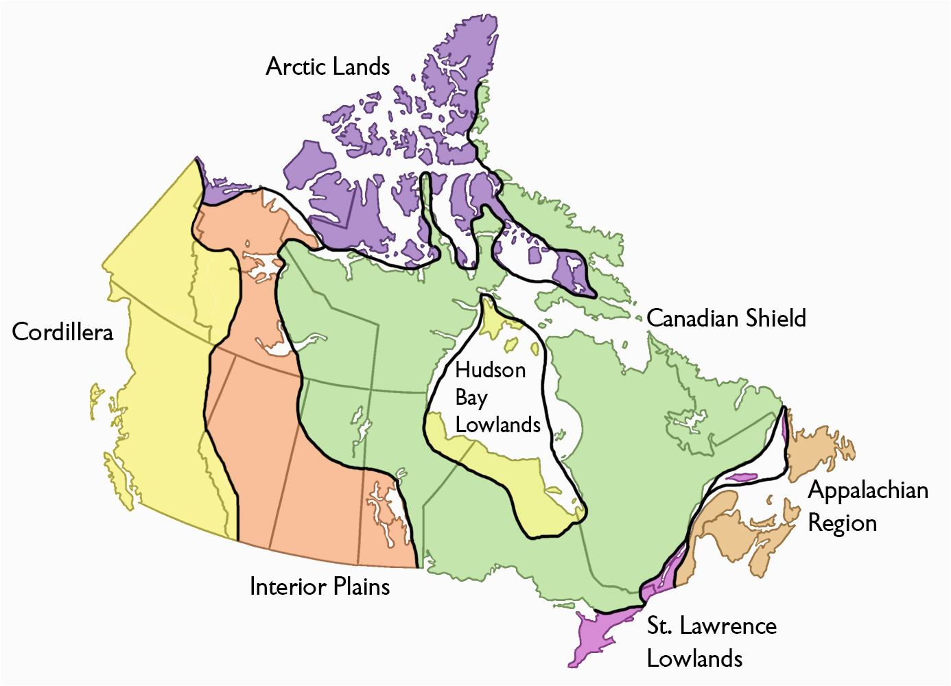 Landform Region Map Of Canada  secretmuseum