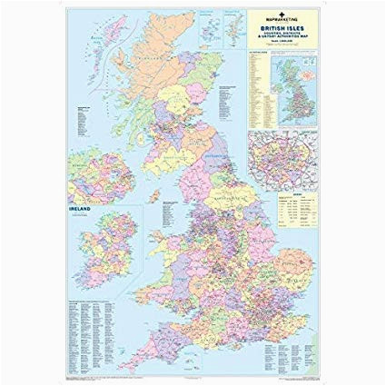 uk counties large wall map for business laminated