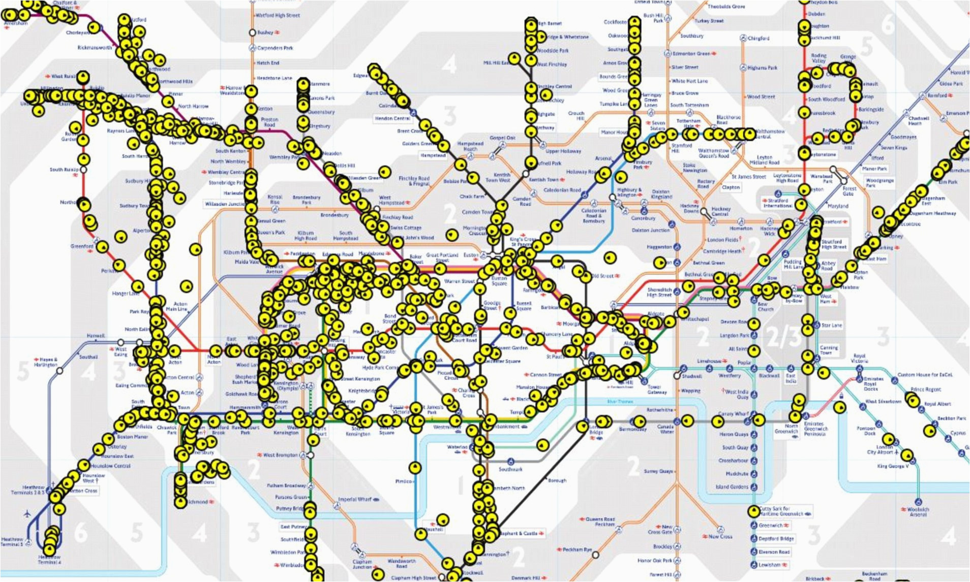 tube map that shows london underground trains moving in real