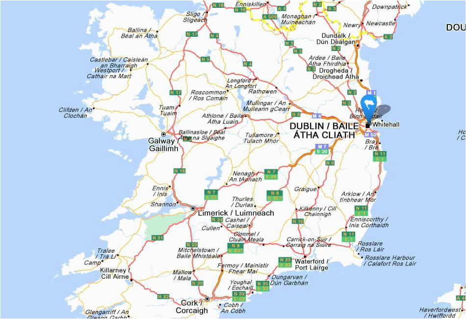 M50 Ireland Map Ireland Road Map Of M50 Ireland Map 