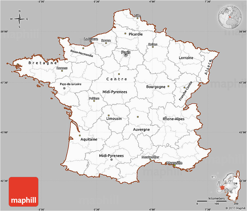 africa map detailed gray simple map of france cropped outside