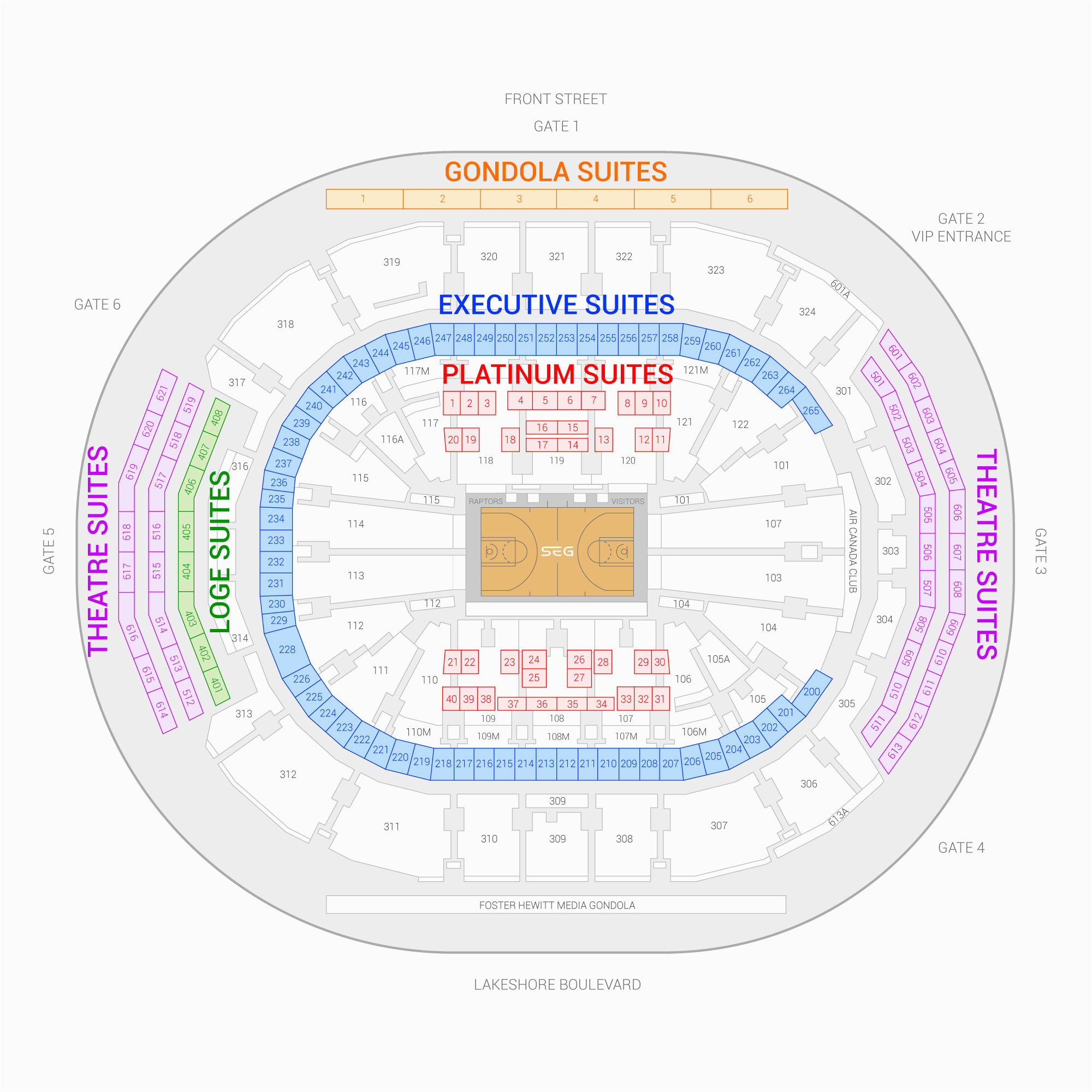 center seat numbers charts online