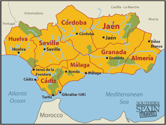 Map andalucia Region Spain | secretmuseum
