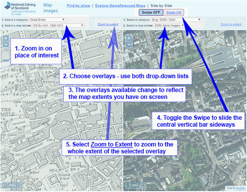 side by side georeferenced maps viewer map images national