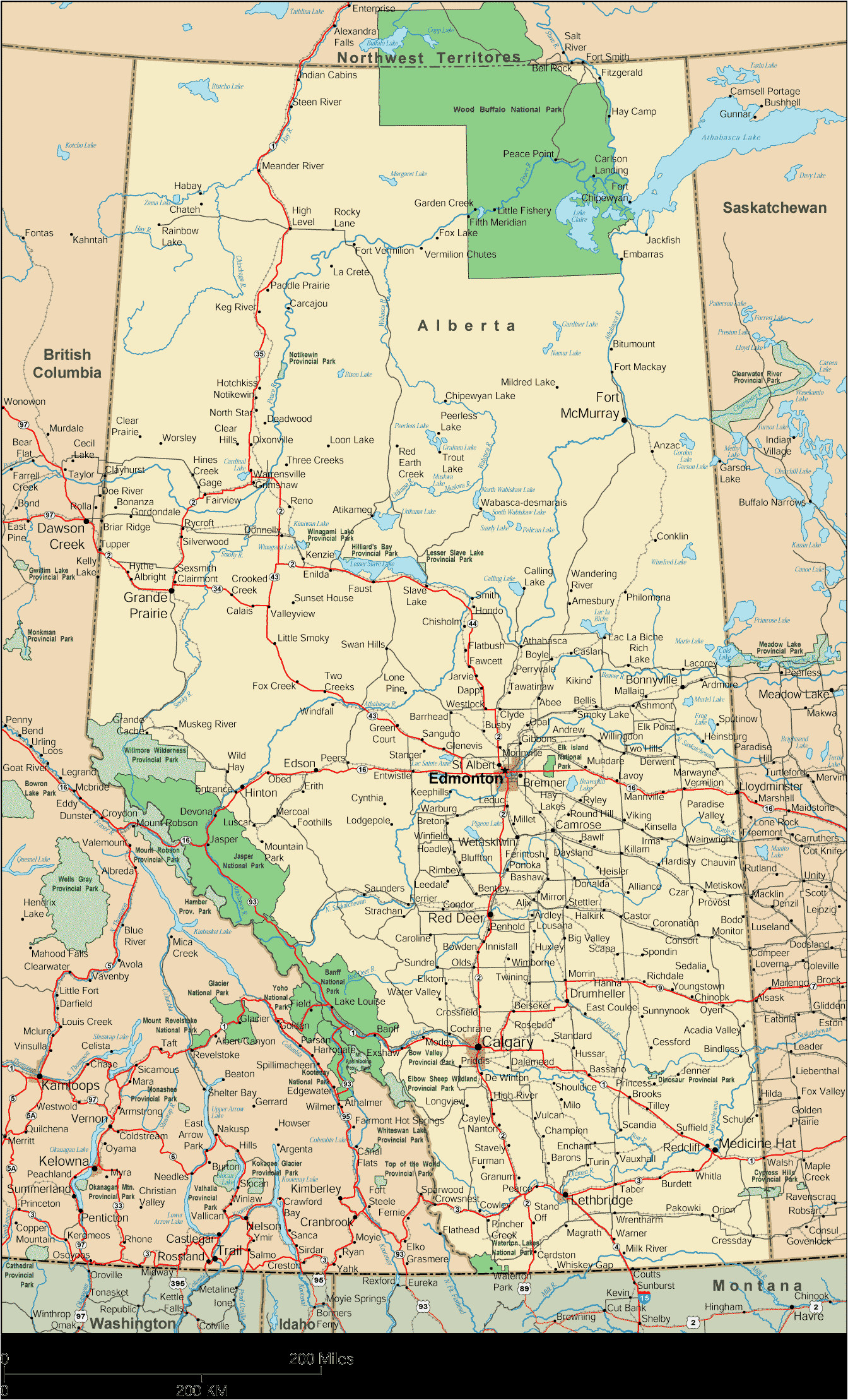 Map Of Alberta Canada with Cities and towns secretmuseum