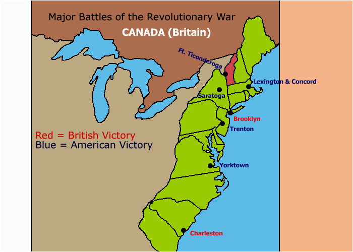 major battles of the revolutionary war map teaching