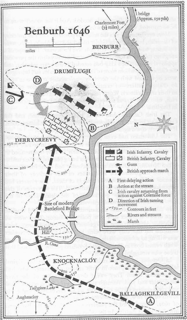 map of benburb 1646 ancient britian family history