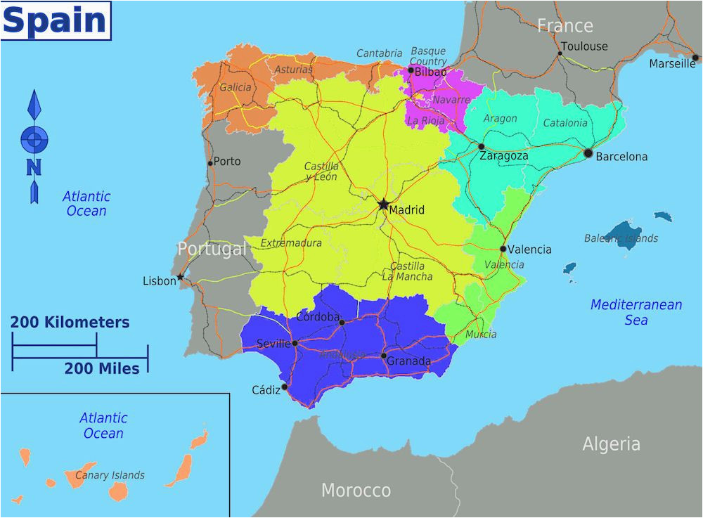 dividing spain into 5 regions a spanish life spain