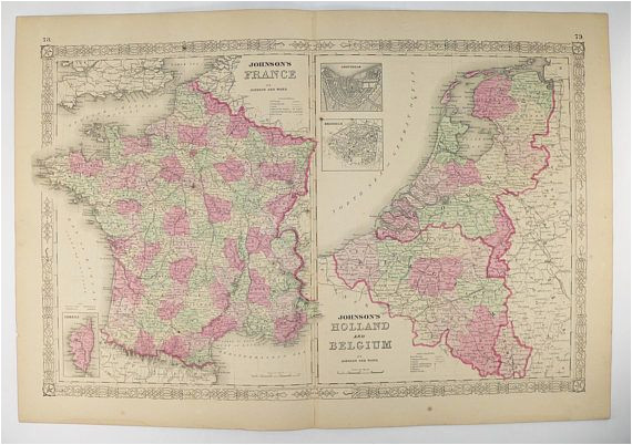original antique france map holland map belgium