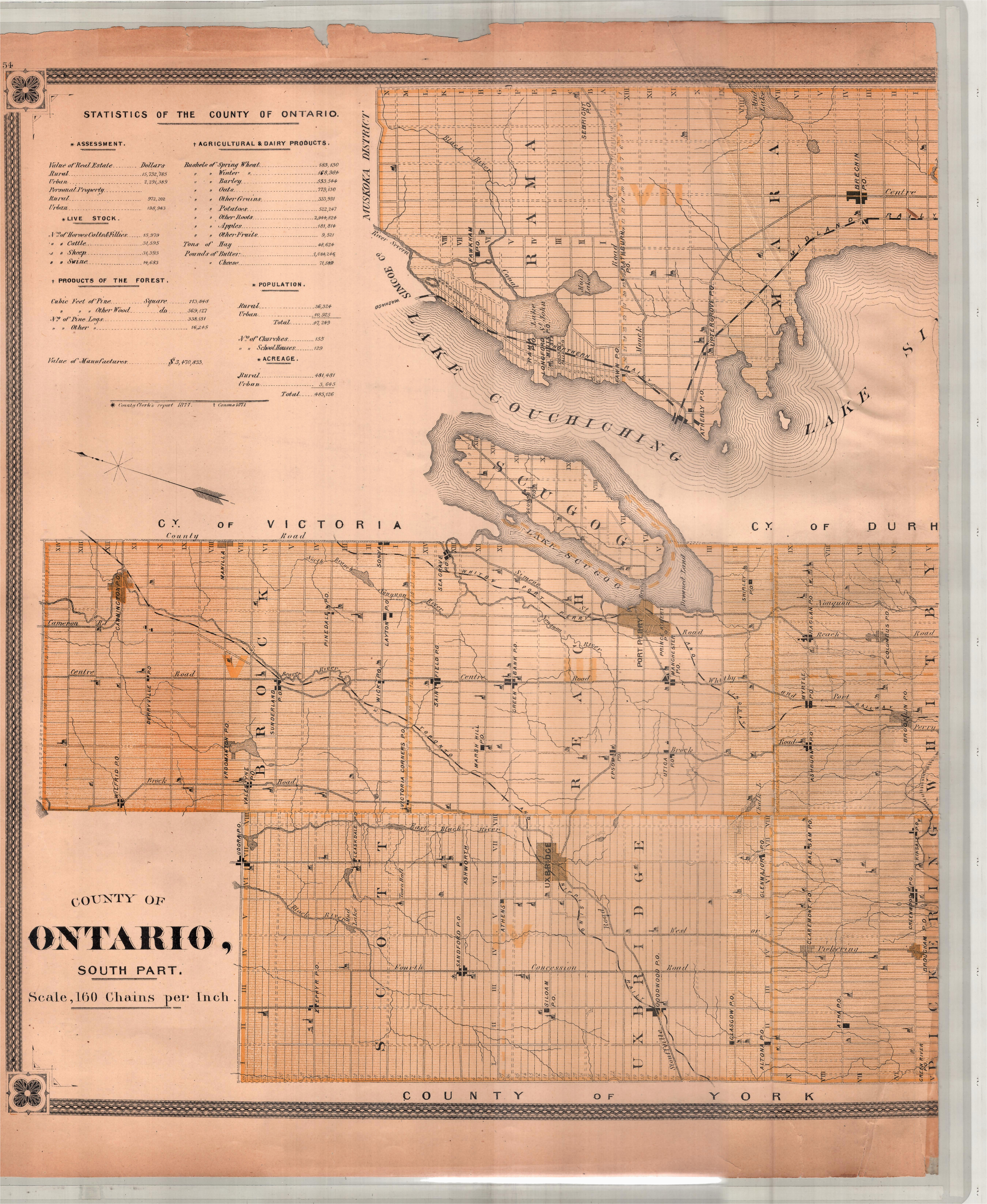 new topographical atlas of the province of ontario canada map and