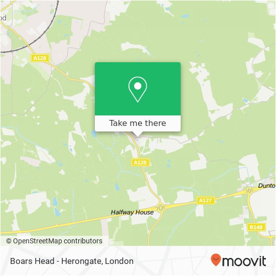 how to get to boars head herongate 15 billericay road