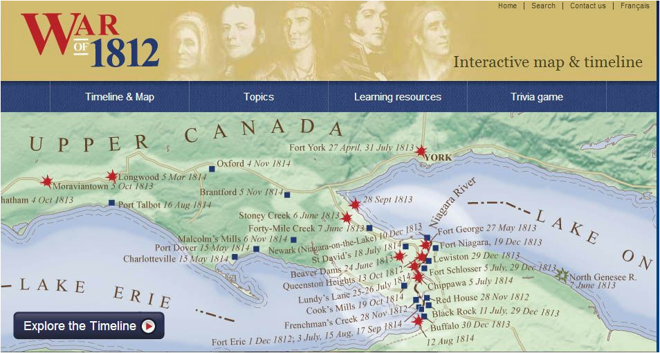 Map Of Canada 1812 War Of 1812 Interactive Website History War Of 1812 ...