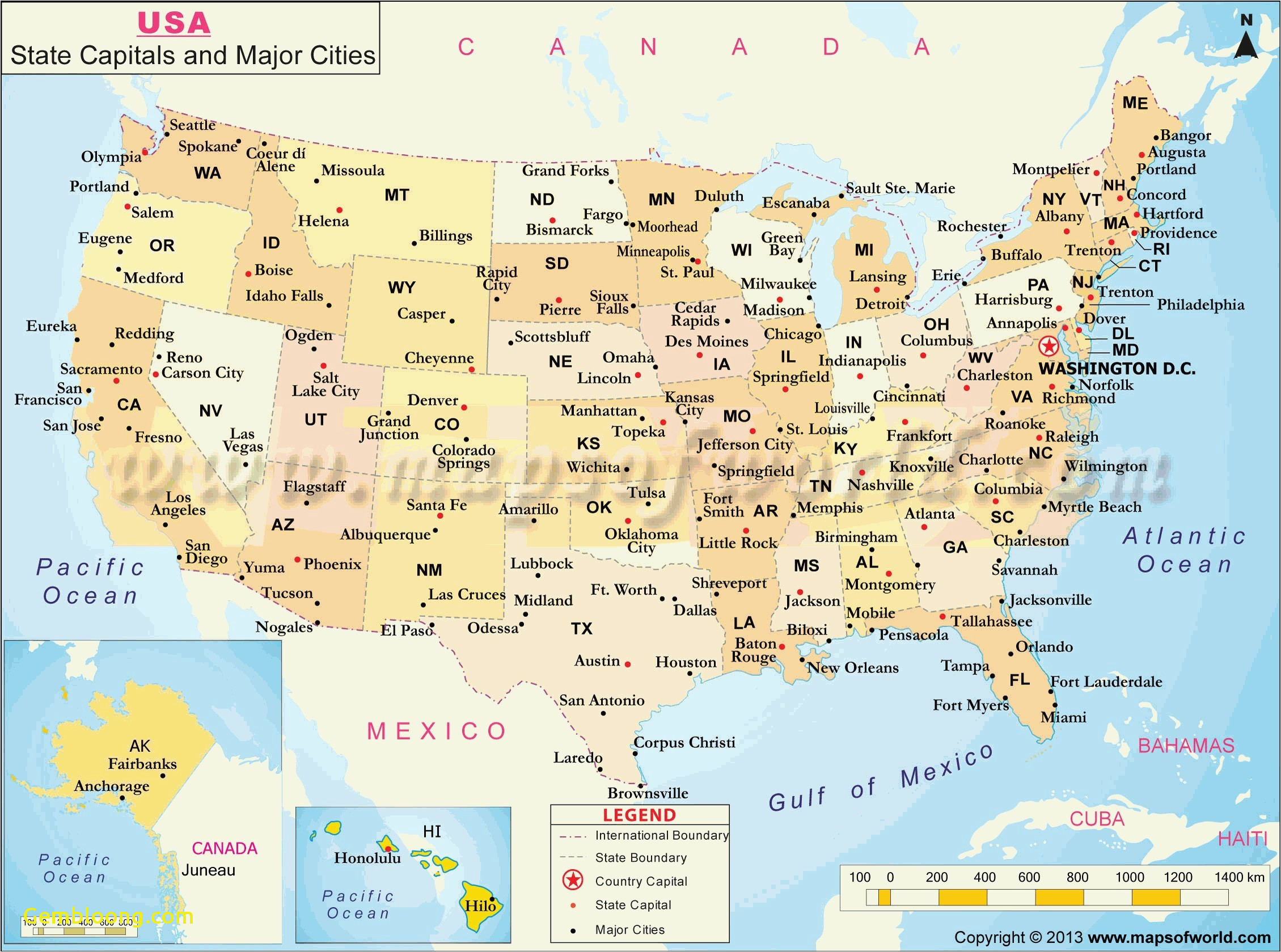 usa map with major cities image of usa map