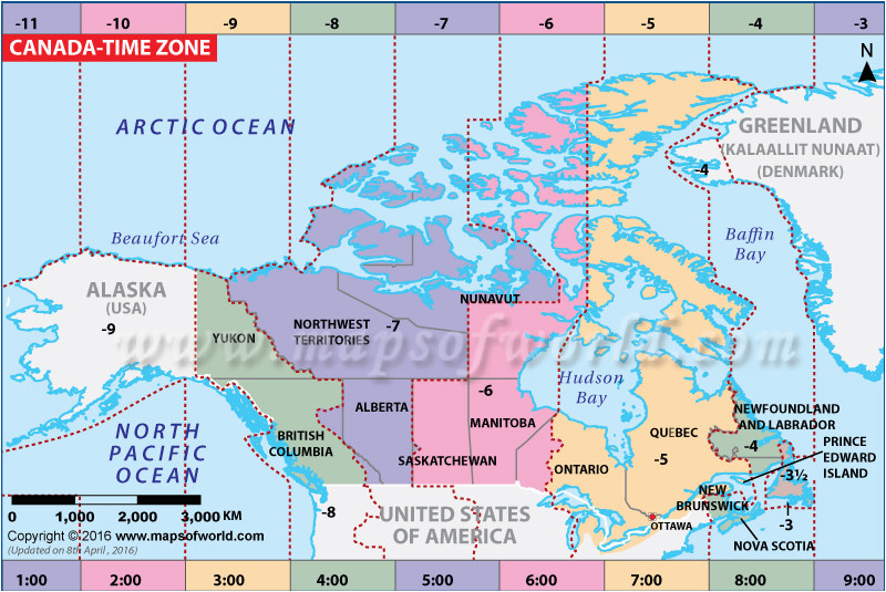 Map Of Canada with Time Zones secretmuseum