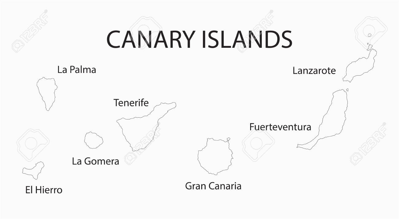 outline map of canary islands