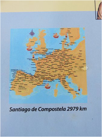 map of the pilgrimage routes all leading to santiago spain