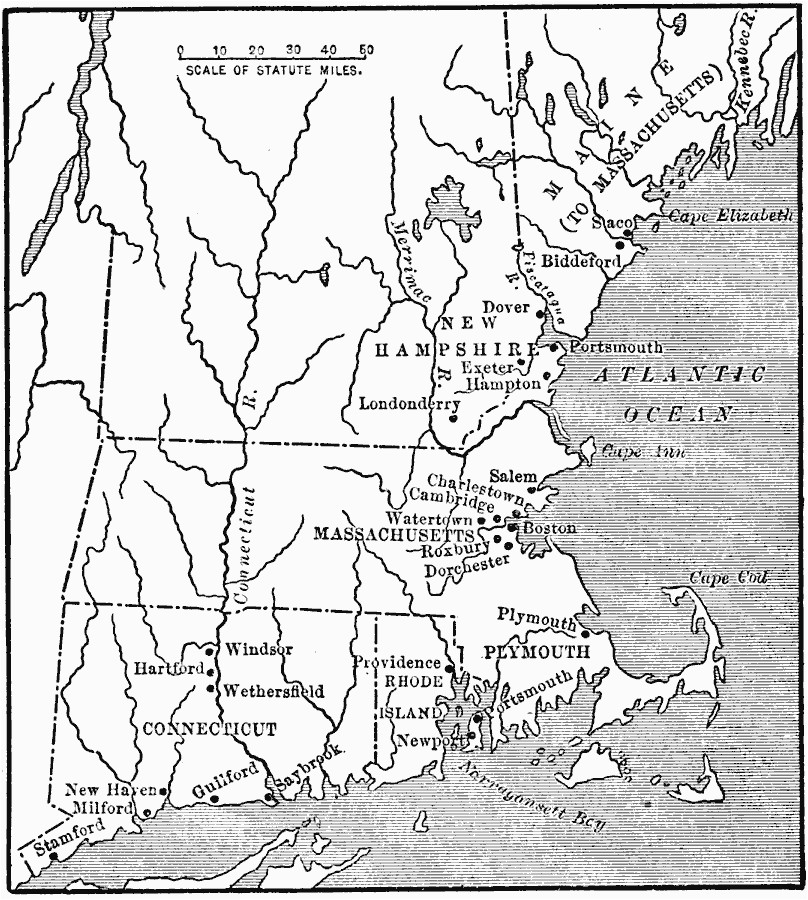 the new england colonies in the 1600s great maps