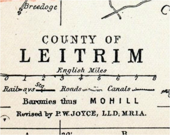 1902 antique map of county leitrim ireland travel ireland