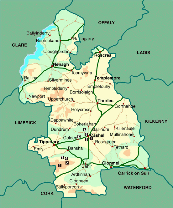 Map Of County Tipperary Ireland Map Of County Tipperary Home Of Grandpa Kennedy Back to the