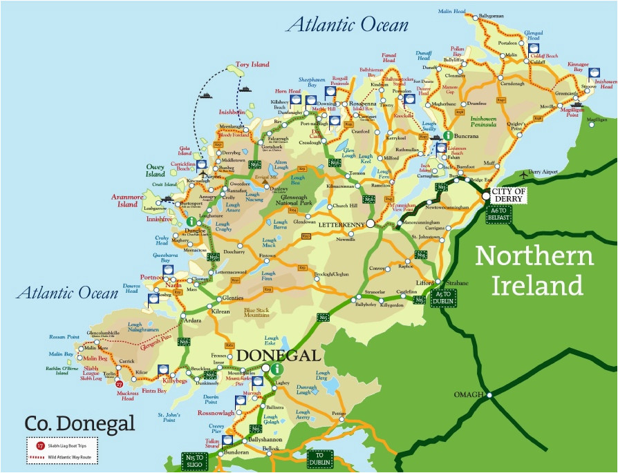 map of donegal tourist attractions download them and print