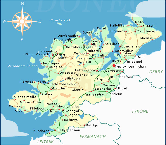 Map Of Donegal County Ireland | secretmuseum