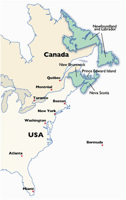 map of eastern canada and usa highlighting atlantic canada