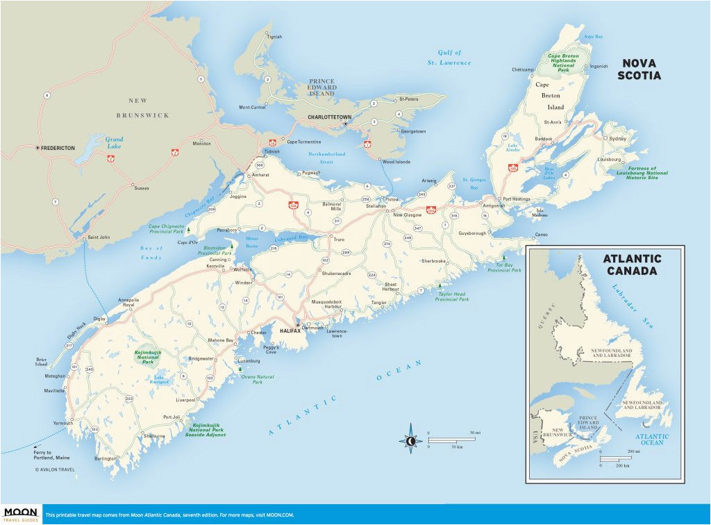 printable travel maps of atlantic canada nova scotia