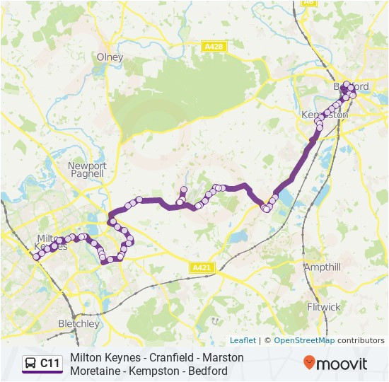 c11 route time schedules stops maps central milton keynes
