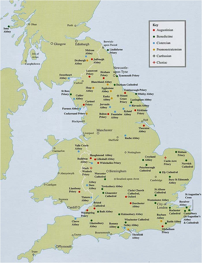 maps showing religious houses in england the tudors