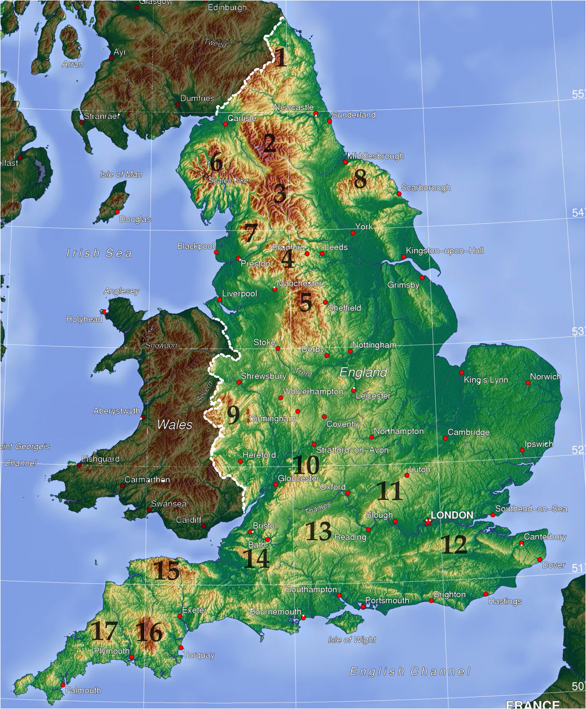 Map Of England Showing Major Cities Secretmuseum