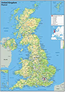 united kingdom uk road wall map clearly shows motorways