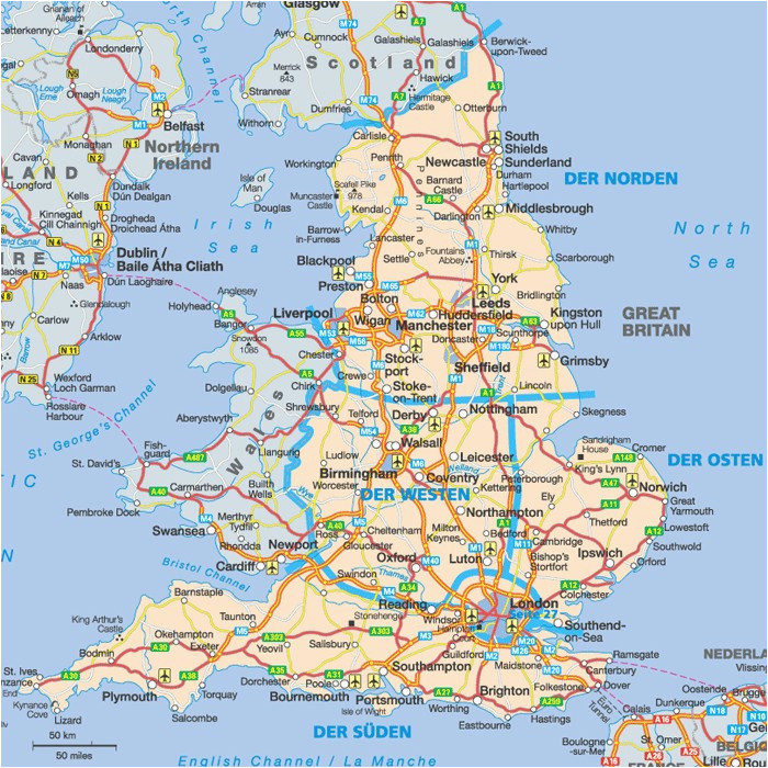 Map Of England With Towns Secretmuseum