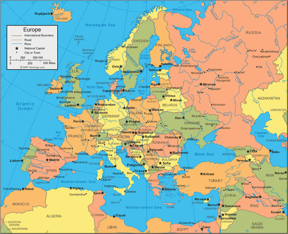 europe map and satellite image