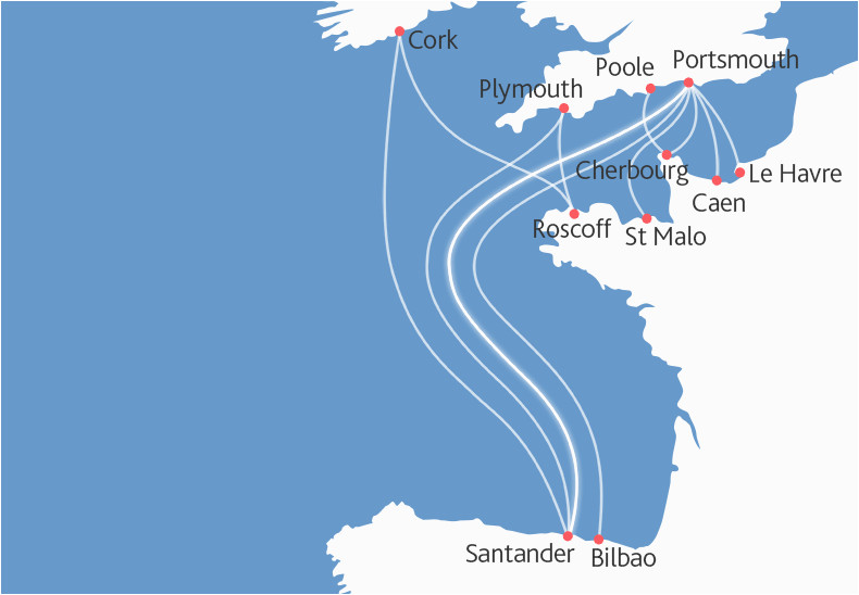 Map Of France Ferry Ports Maps Driving Directions Santander Portsmouth Of Map Of France Ferry Ports 