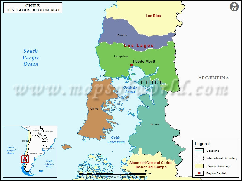 map of los lagos region chile