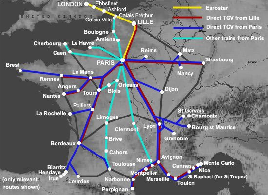 trains from london to france from a 35 london to nice