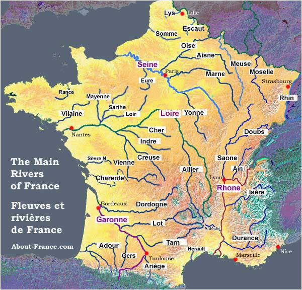 map of the rivers in france about france com