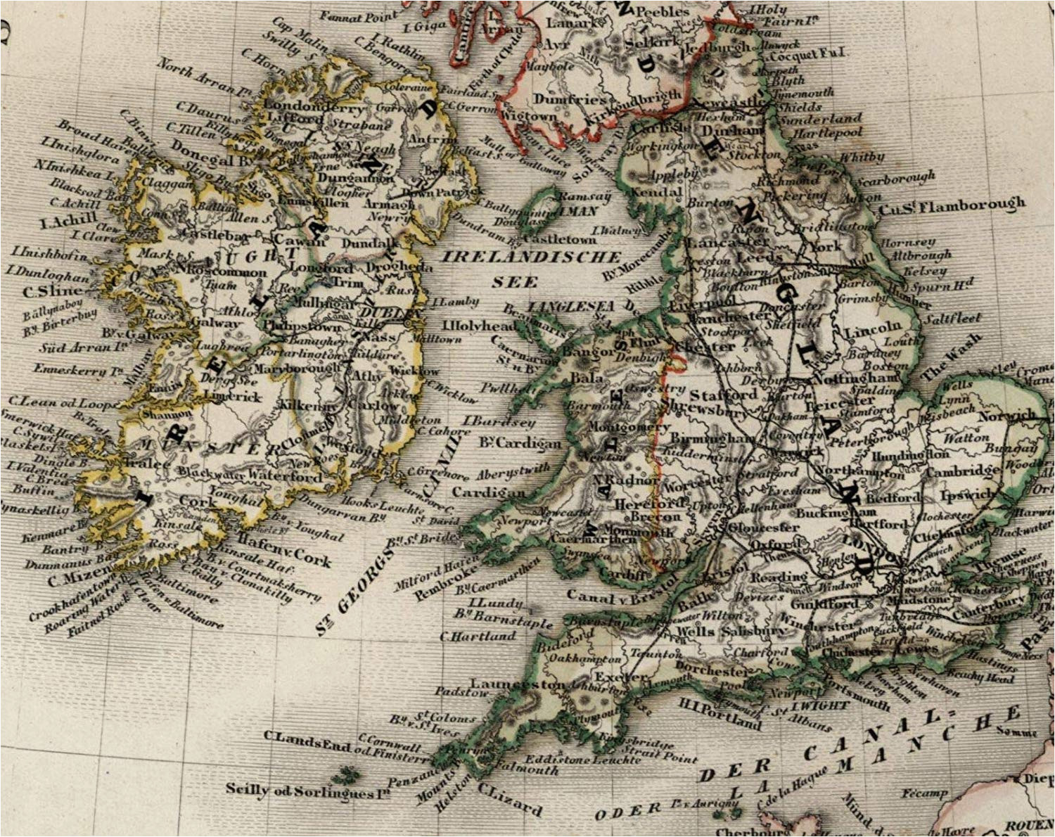 Map Of Great Britain Scotland And Ireland Secretmuseum