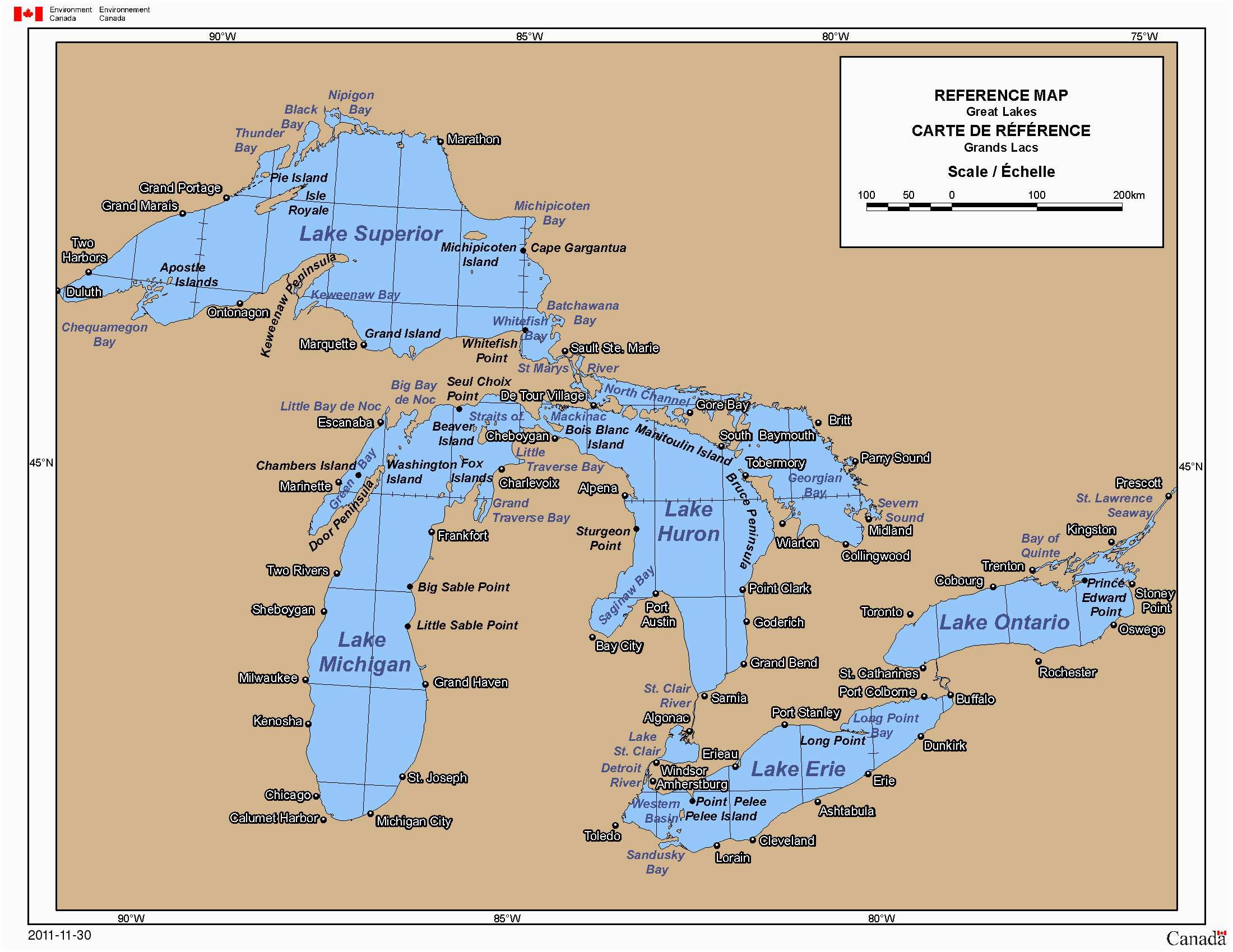 map of great lakes and travel information download free map of