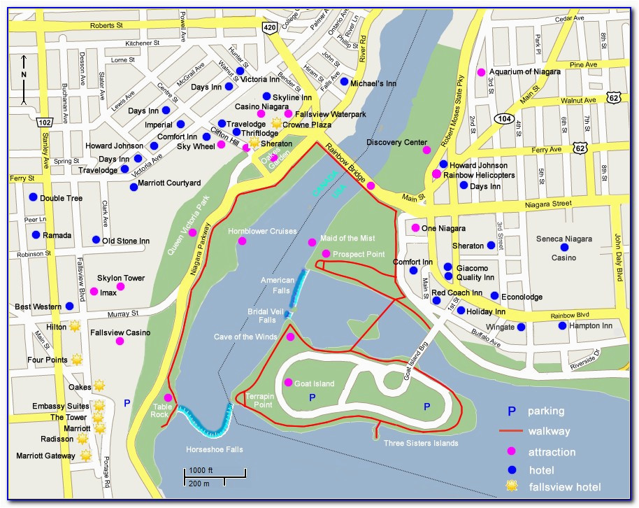 map of niagara falls canada hotels and attractions maps resume