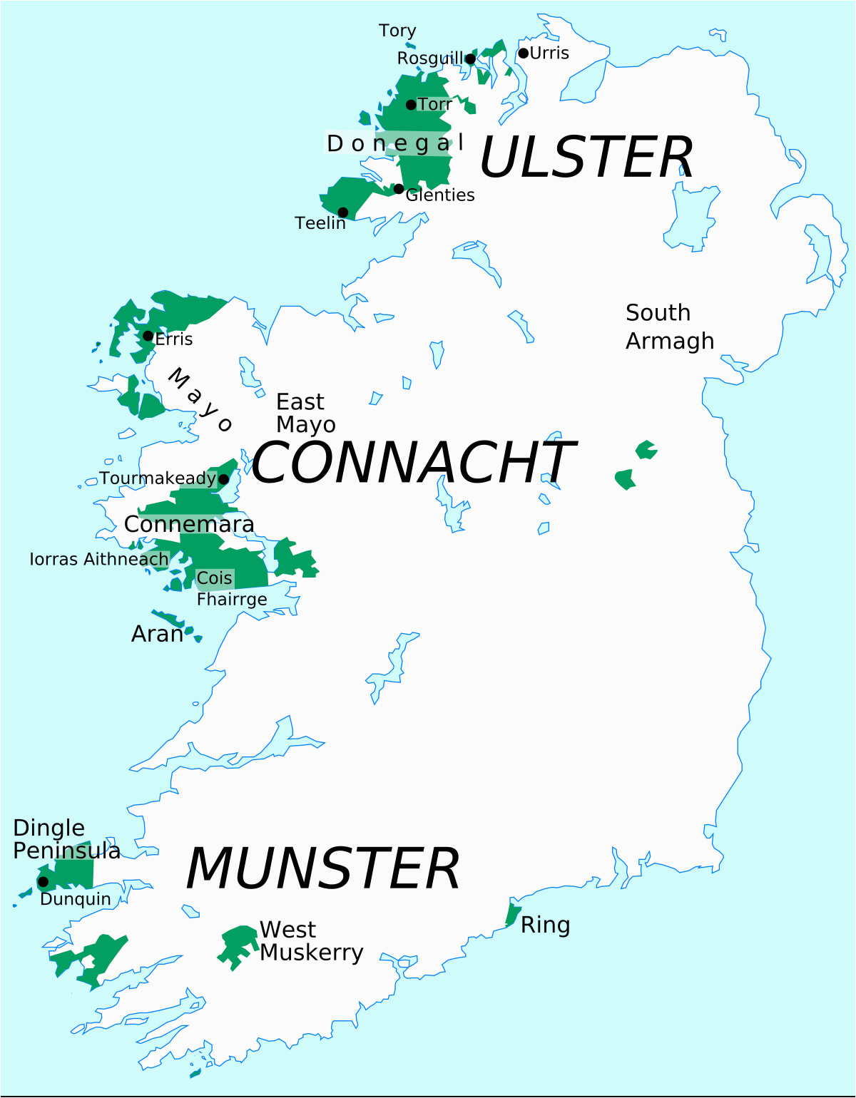 Map Of Ireland as Gaeilge | secretmuseum