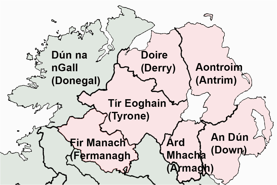 Map Of Ireland In Irish Language Secretmuseum