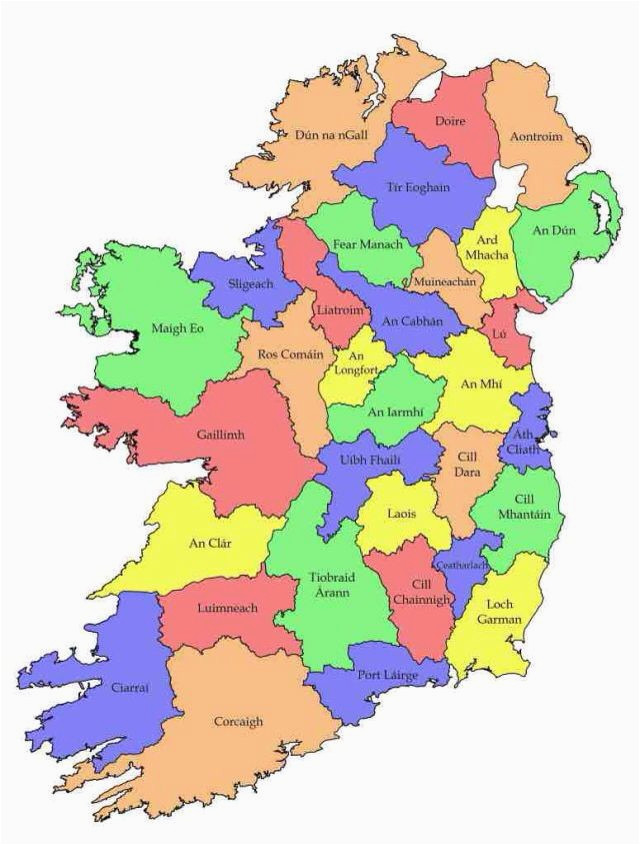 map of ireland in irish language download them and print