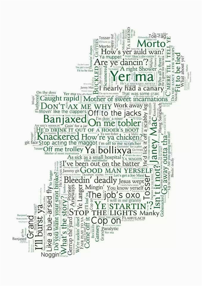 map of irish sayings by susan brambell gah i say manky