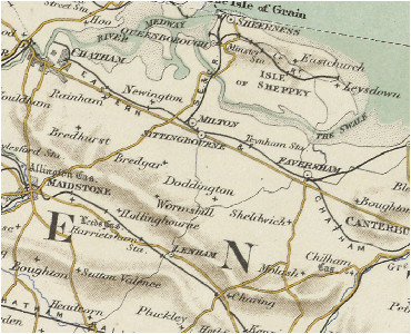 history of rodmersham in swale and kent map and description
