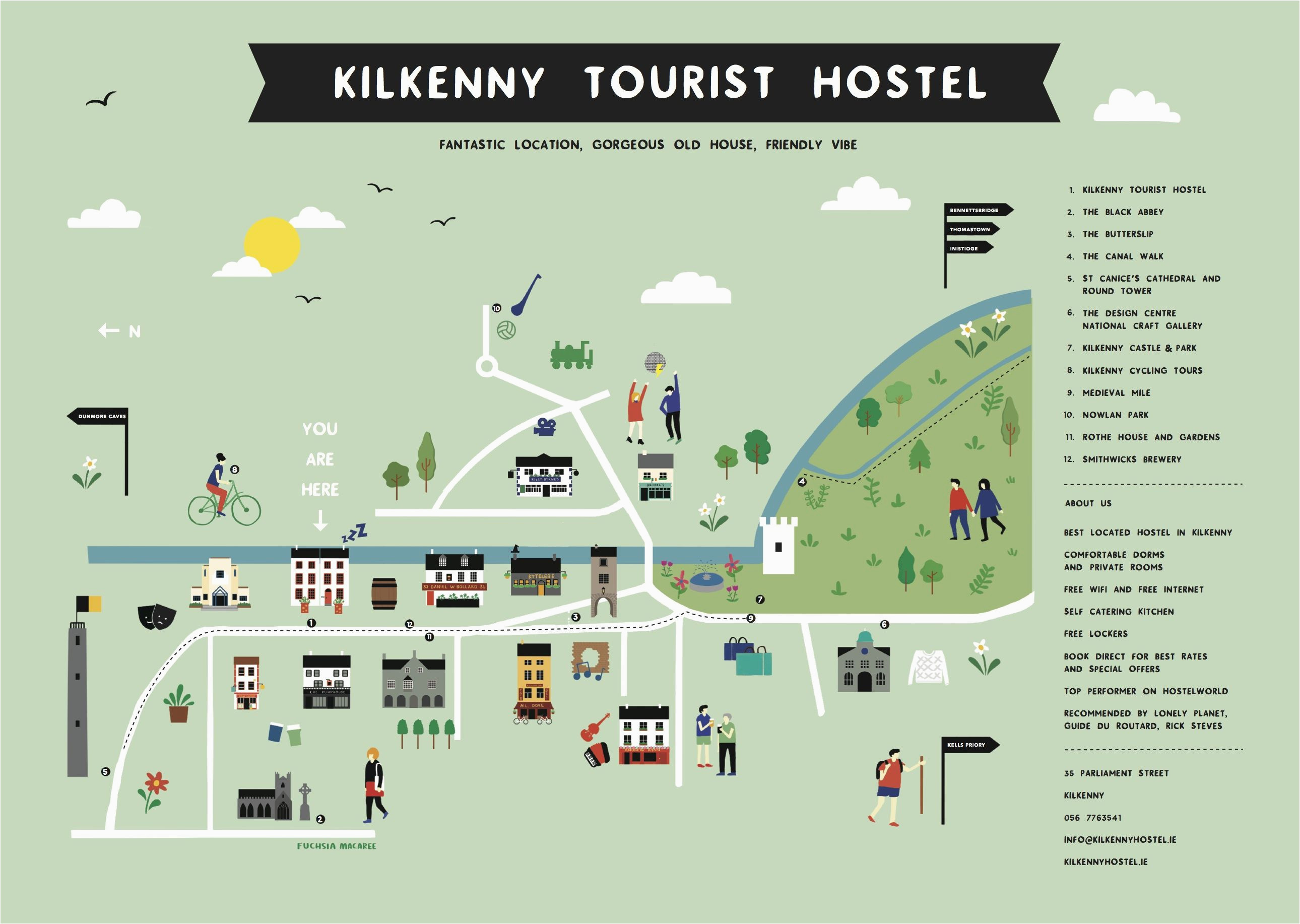 kilkenny tourest hostel map ireland trip 2015 irland