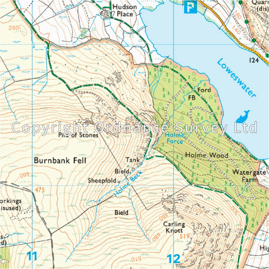 lake district os explorer map ol4 nw keswick cockermouth