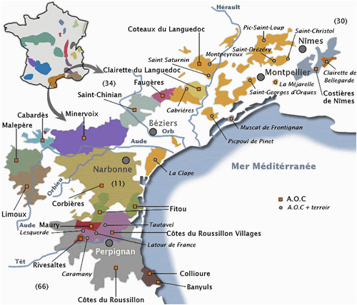 la carte des vins du languedoc roussillon vins en 2019