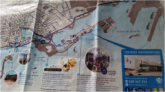 map of arrecife and the tourist office picture of marina lanzarote
